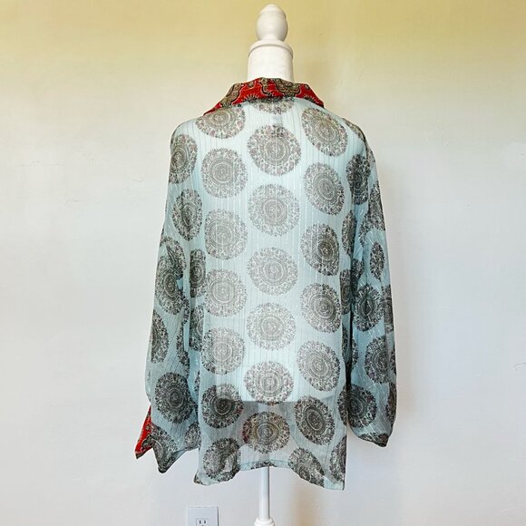 FREE PEOPLE Kantha Shimmer Tie Front Kimono, Size OS - Picture 4 of 10